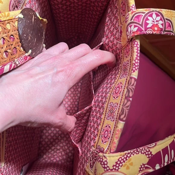 RARE EUC Vera Bradley wicker purse - Picture 14 of 16